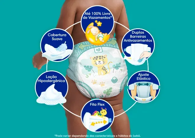 Características da fralda Pampers